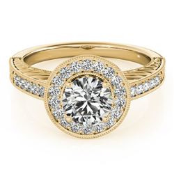 1.50 ctw VS/SI Diamond Halo Ring 14K Yellow Gold - REF-344V3Y - SKU:24374