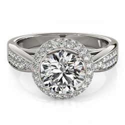 1.40 ctw VS/SI Diamond Solitaire Halo Ring 14K White Gold - REF-155A2V - SKU:24851