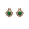 Image 1 : 4.99 ctw Emerald & Diamond Earrings 14K Rose Gold - REF-128V5Y - SKU:44121