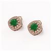 Image 2 : 4.99 ctw Emerald & Diamond Earrings 14K Rose Gold - REF-128V5Y - SKU:44121