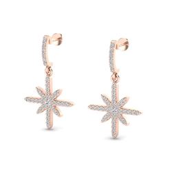 0.75 ctw VS/SI Diamond Earrings 14K Rose Gold - REF-59X8R - SKU:20179