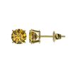 Image 2 : 1.04 ctw Intense Yellow Diamond Stud Earrings 10K Yellow Gold - REF-116F3N - SKU:36596