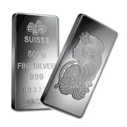 One piece 500 gram 0.999 Fine Silver Bar PAMP Suisse Fortuna-35835