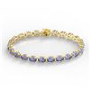 Image 2 : 24 ctw Tanzanite Eternity Bracelet 14K Yellow Gold - REF-218Y2X - SKU:23397