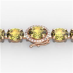 29 ctw Citrine & VS/SI Diamond Bracelet 14K Rose Gold - REF-117R3K - SKU:23419