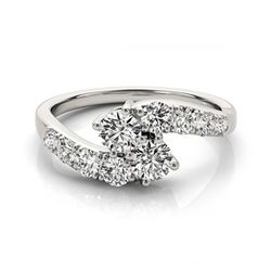 1.25 ctw VS/SI Diamond 2 Stone 2 Stone Ring 14K White Gold - REF-100A2V - SKU:26055