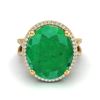 Image 1 : 12 ctw Emerald & VS/SI Diamond Ring 18K Yellow Gold - REF-143V6Y - SKU:20961