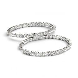 8 ctw Diamond VS/SI 32 mm Hoop Earrings 14K White Gold - REF-530W3H - SKU:29107