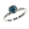 Image 2 : 1 ctw Intense Blue Diamond Ring 10K White Gold - REF-112H5M - SKU:32890