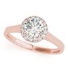 Image 1 : 0.85 ctw VS/SI Diamond Solitaire Halo Ring 14K Rose Gold - REF-137M3F - SKU:24439