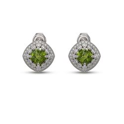 4.39 ctw Tourmaline & Diamond Earrings 14K White Gold - REF-131N8A - SKU:44138
