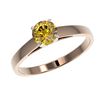 Image 2 : 0.77 ctw Intense Yellow Diamond Ring 10K Rose Gold - REF-100V5Y - SKU:36494