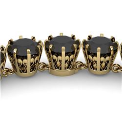 54 ctw Black VS Diamond Necklace 18K Yellow Gold - REF-1305W2H - SKU:35812