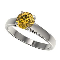 1.23 ctw Intense Yellow Diamond Solitaire Ring 10K White Gold - REF-255R2K - SKU:36541