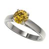 Image 1 : 1.23 ctw Intense Yellow Diamond Solitaire Ring 10K White Gold - REF-255R2K - SKU:36541