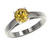 Image 2 : 1.23 ctw Intense Yellow Diamond Solitaire Ring 10K White Gold - REF-255R2K - SKU:36541