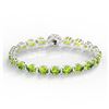 Image 2 : 19.25 ctw Peridot & VS/SI Diamond Bracelet 14K White Gold - REF-147Y3X - SKU:40239