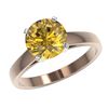 Image 2 : 2.50 ctw Intense Yellow Diamond Solitaire Ring 10K Rose Gold - REF-690R2K - SKU:33048