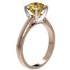 Image 3 : 2.50 ctw Intense Yellow Diamond Solitaire Ring 10K Rose Gold - REF-690R2K - SKU:33048