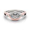 Image 1 : 0.88 ctw VS/SI Diamond 2 Stone Ring 14K White & Rose Gold - REF-88H5M - SKU:26029