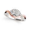 Image 2 : 0.88 ctw VS/SI Diamond 2 Stone Ring 14K White & Rose Gold - REF-88H5M - SKU:26029