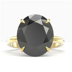 9 ctw Black VS/SI Diamond Ring 18K Yellow Gold - REF-210A4V - SKU:22096