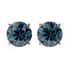 Image 1 : 2.14 ctw Intense Blue Diamond Stud Earrings 10K Rose Gold - REF-222X2R - SKU:36661