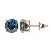 Image 2 : 2.14 ctw Intense Blue Diamond Stud Earrings 10K Rose Gold - REF-222X2R - SKU:36661
