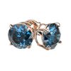 Image 3 : 2.14 ctw Intense Blue Diamond Stud Earrings 10K Rose Gold - REF-222X2R - SKU:36661