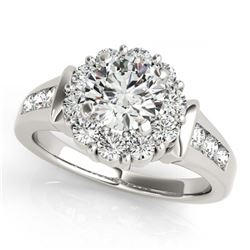 1.35 ctw VS/SI Diamond Solitaire Halo Ring 14K White Gold - REF-110X2R - SKU:24776