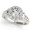 Image 1 : 1.35 ctw VS/SI Diamond Solitaire Halo Ring 14K White Gold - REF-110X2R - SKU:24776