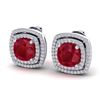 Image 1 : 4.95 ctw Ruby & VS/SI Diamond Earrings 18K White Gold - REF-116R4K - SKU:20169