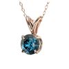 Image 2 : 0.51 ctw Intense Blue Diamond Necklace 10K Rose Gold - REF-42R2K - SKU:36727