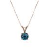 Image 3 : 0.51 ctw Intense Blue Diamond Necklace 10K Rose Gold - REF-42R2K - SKU:36727