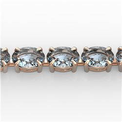 20 ctw Aquamarine Eternity Bracelet 14K Rose Gold - REF-178F2N - SKU:23385