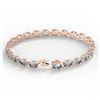 Image 3 : 20 ctw Aquamarine Eternity Bracelet 14K Rose Gold - REF-178F2N - SKU:23385