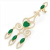 Image 1 : 11 ctw Emerald & VS/SI Diamond Earrings 14K Yellow Gold - REF-343N6A - SKU:23574