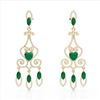 Image 2 : 11 ctw Emerald & VS/SI Diamond Earrings 14K Yellow Gold - REF-343N6A - SKU:23574
