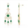 Image 3 : 11 ctw Emerald & VS/SI Diamond Earrings 14K Yellow Gold - REF-343N6A - SKU:23574