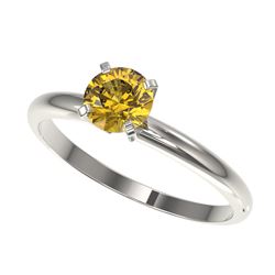 0.75 ctw Intense Yellow Diamond Ring 10K White Gold - REF-97F5N - SKU:32882