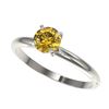 Image 1 : 0.75 ctw Intense Yellow Diamond Ring 10K White Gold - REF-97F5N - SKU:32882