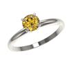 Image 2 : 0.75 ctw Intense Yellow Diamond Ring 10K White Gold - REF-97F5N - SKU:32882