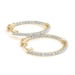 2.75 ctw Diamond VS/SI 37 mm Hoop Earrings 14K Yellow Gold - REF-243Y8X - SKU:29052