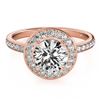 Image 1 : 1.08 ctw VS/SI Diamond Solitaire Halo Ring 14K Rose Gold - REF-135M2F - SKU:24834