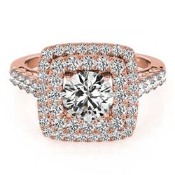 1.80 ctw VS/SI Diamond Halo Ring 14K Rose Gold - REF-181W6H - SKU:24948