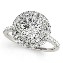 1.50 ctw VS/SI Diamond Solitaire Halo Ring 14K White Gold - REF-277F4N - SKU:24073