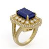 Image 2 : 7.11 ctw Sapphire & Diamond Ring 14K Yellow Gold - REF-171V5Y - SKU:43372