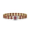 Image 1 : 19.07 ctw Ruby & Diamond Bracelet 14K Yellow Gold - REF-206W7H - SKU:45712