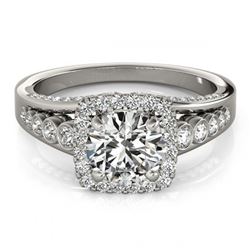 1.75 ctw VS/SI Diamond Solitaire Halo Ring 14K White Gold - REF-298R9K - SKU:24791