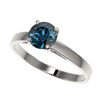 Image 1 : 1 ctw Intense Blue Diamond Ring 10K White Gold - REF-127M5F - SKU:32987